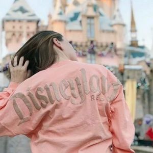 Disney Parks Disneyland Resort Pink Rose Gold Spirit Jersey XS Glitter